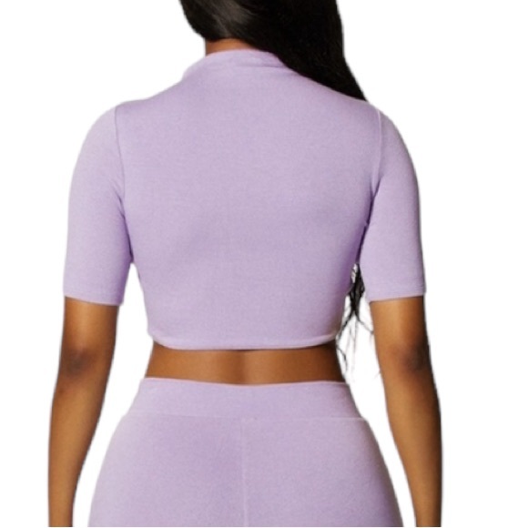 Naked Wardrobe Mock Neck Crop Top - Picture 2 of 5